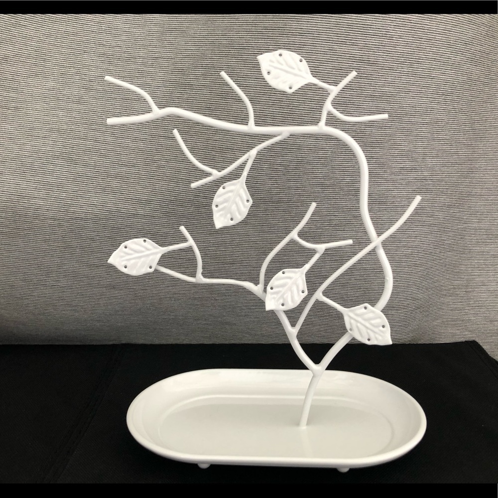 Tree Like Earring/Necklace Stand - White